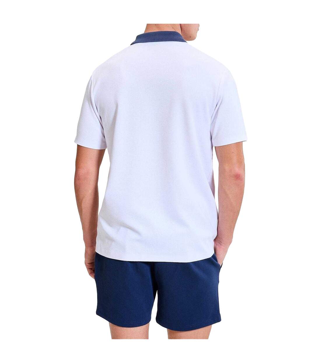 Mens Vergo Polo Shirt White Navy Ellesse-3