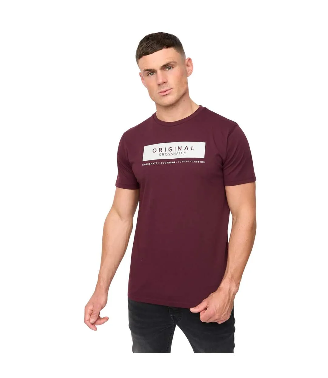 Mens Jamstate T-shirt Rum Raisin Crosshatch-2