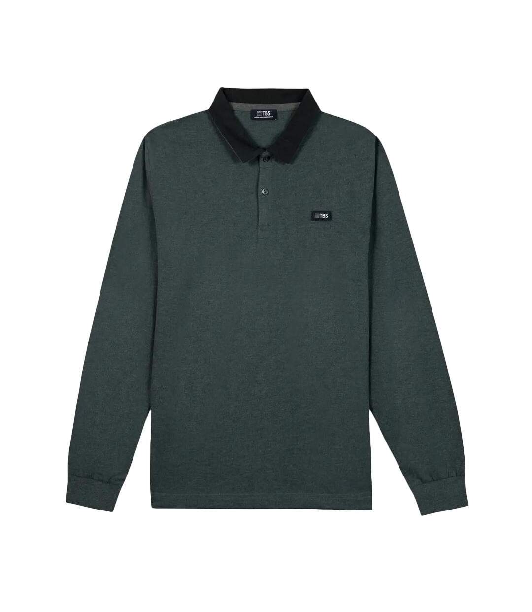Polo manches longues vert homme tbs pekanpol-1