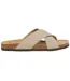 Unisex Adult Peel Open Suede Slides Taupe Bench-1