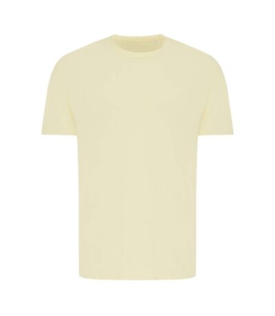 Unisex adult brett recycled cotton t-shirt yellow cream Iqoniq