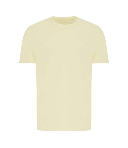 Unisex adult brett recycled cotton t-shirt yellow cream Iqoniq