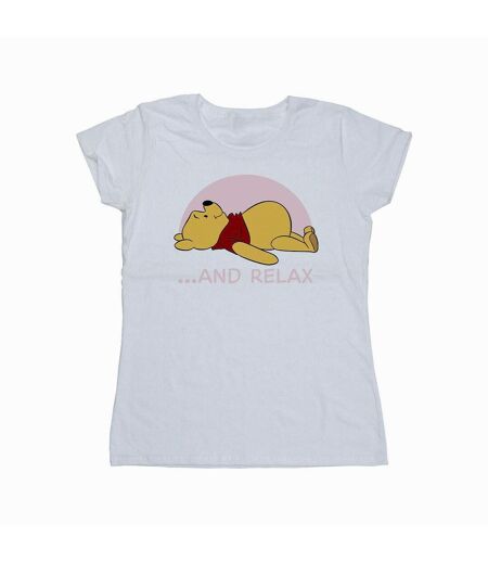 Disney T-shirt en coton relax Winnie The Pooh Femme/Ladies (Blanc) - UTBI44878
