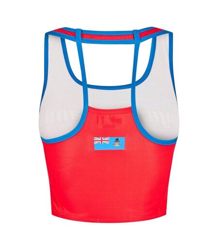 Womens/ladies Cayman Islands Strappy Fitted Crop Top Red Puma