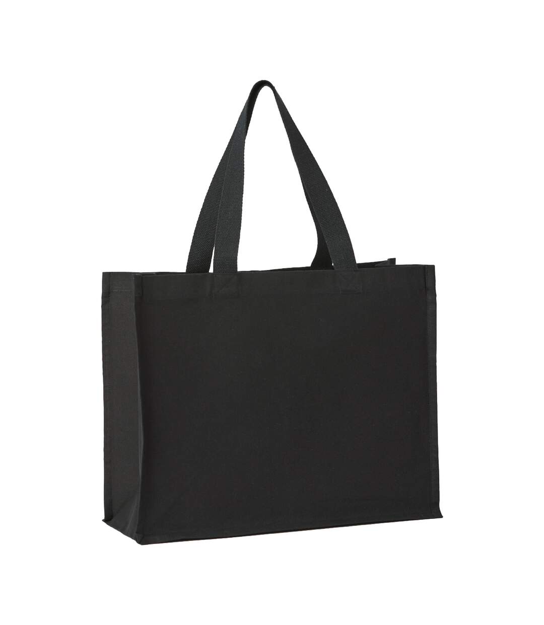 Premium stand-up canvas recycled shopper bag 26cm x 14cm x 22cm black Nutshell-1