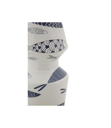 Vase Double en Céramique Poissons 34cm Multicolore