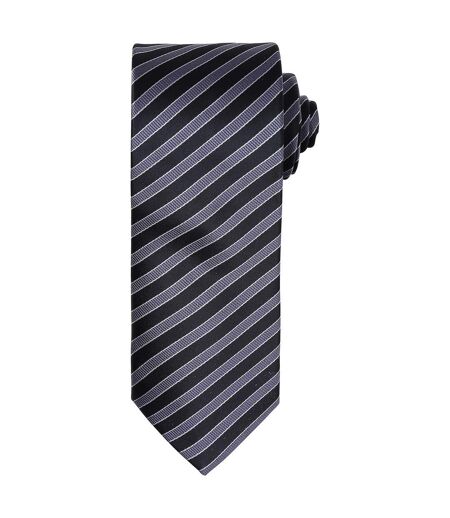 Unisex adult double stripe tie one size black/dark grey Premier