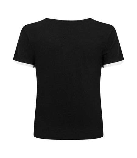 Womens/ladies Trinkey Ringer T-shirt Black Jack Wills