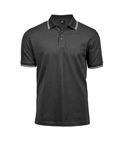 Tee Jays Mens Tipped Stretch Polo Shirt (Dark Grey/White) - UTPC5825