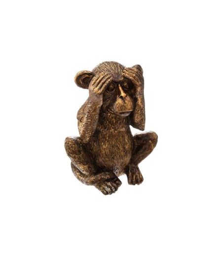 Lot de 3 Statuettes Déco Singe Sagesse 17cm Or