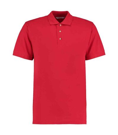 Mens workwear heather polo shirt red Kustom Kit