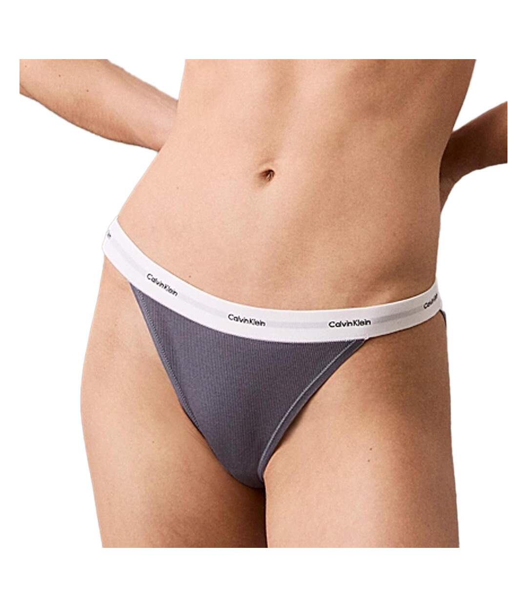 Culotte bleu/gris femme calvin klein jeans bikini - l-1
