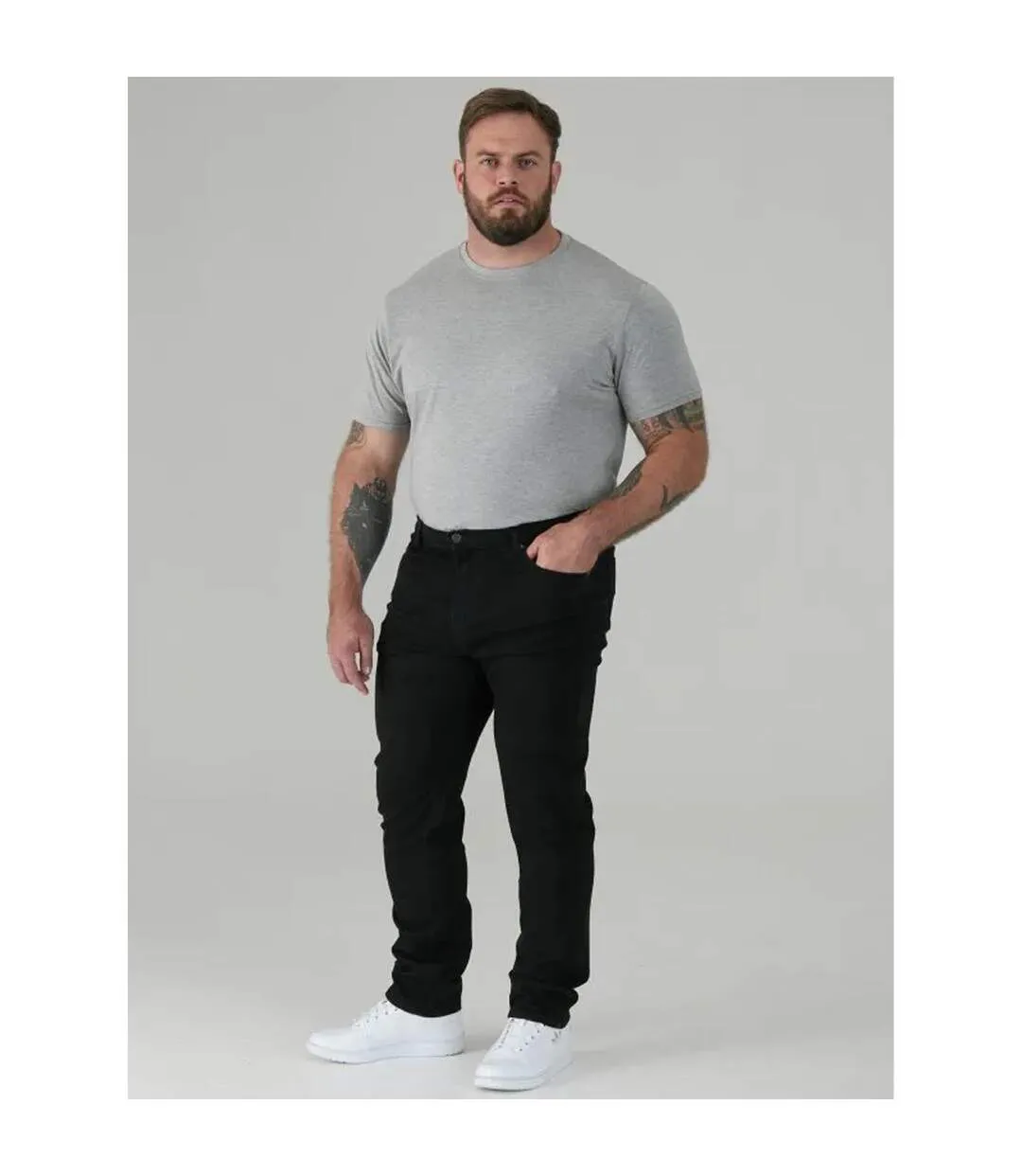 D555 Jean Uni Et Extensible Rockford Carlos Homme Noir Duke-1