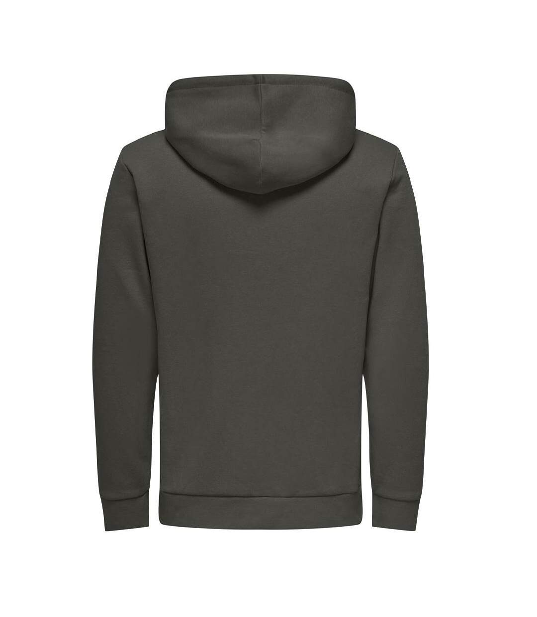 Sweat à capuche kaki homme only & sons hood-2