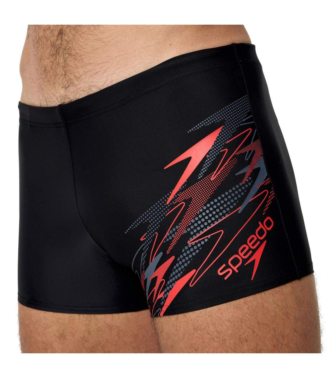 Mens Medley Logo Swimming Trunks Black Red Speedo-4