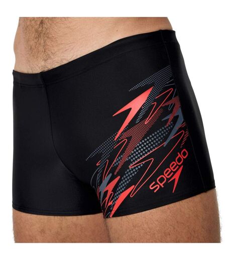 Mens Medley Logo Swimming Trunks Black Red Speedo