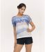 Tee - shirt femme manches courtes col rond ample - Imprimé graphique blanc - 100% polyester, doublé - coupe confortable-5