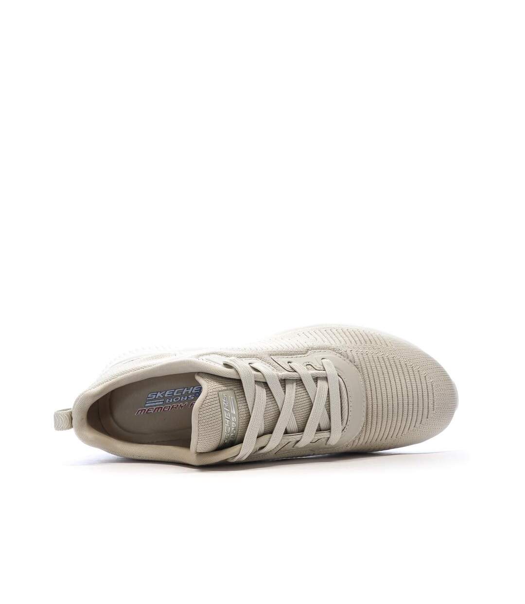 Baskets beiges femme skechers bobs squad tough talk-4