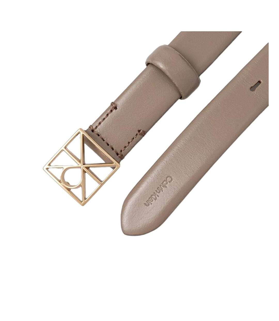 Ceinture taupe femme calvin klein jeans emblem-2