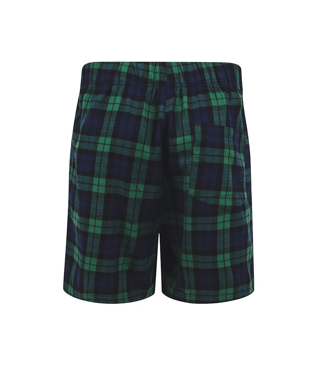 Mens tartan lounge shorts navy green SF