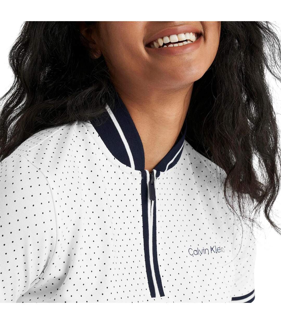 Polo Motif/style Micro-pois Camilla Femme Blanc Calvin Klein-4