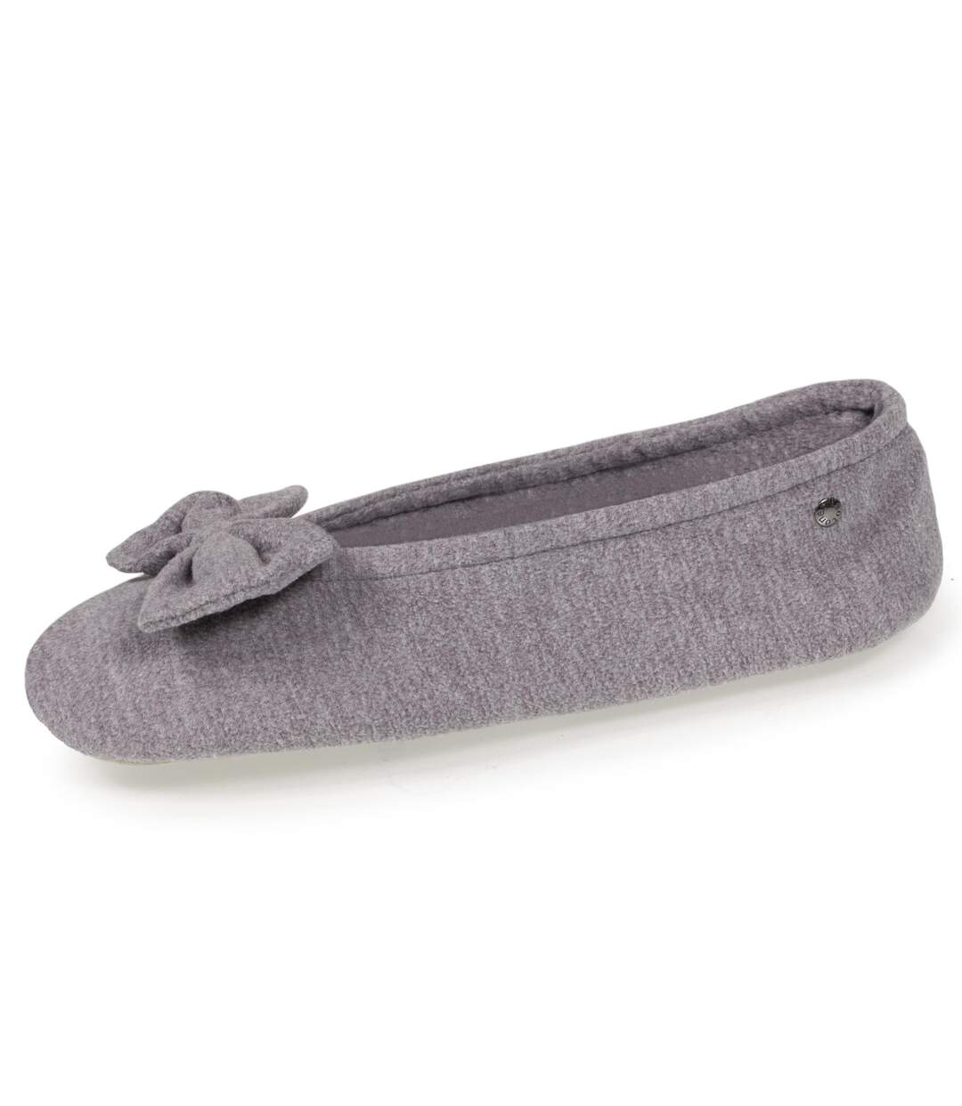 Isotoner Chaussons Ballerines femme grand nœud, en polaire recyclée-1