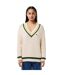 Sweat Motif/style Maille Torsadée Femme Beige Vert Lacoste-4