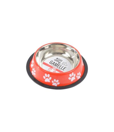 Gamelle Antidérapante Chien & Chat Pattes 15cm Rouge