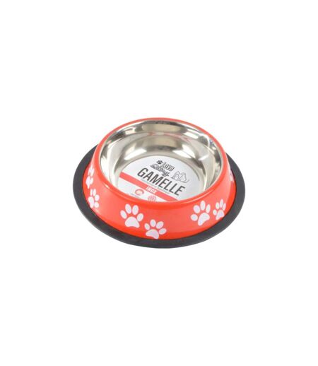 Gamelle Antidérapante Chien & Chat Pattes 15cm Rouge