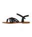 Womens/ladies Lexie Braided Leather Ankle Strap Flat Sandals Black Toms-2
