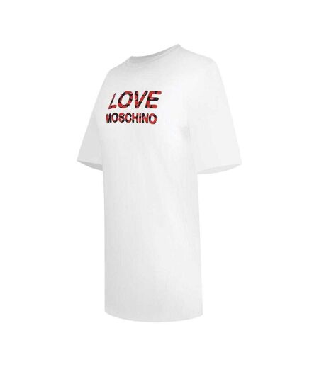 T-shirt Motif/style Bulles Femme Blanc Love Moschino