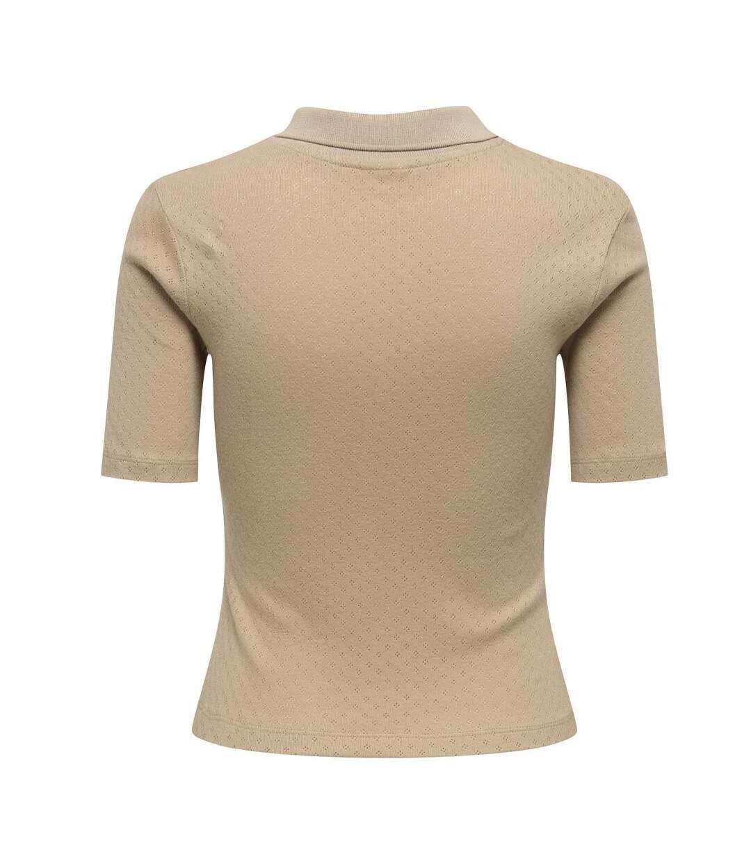 Polo beige femme jdy alsa-2