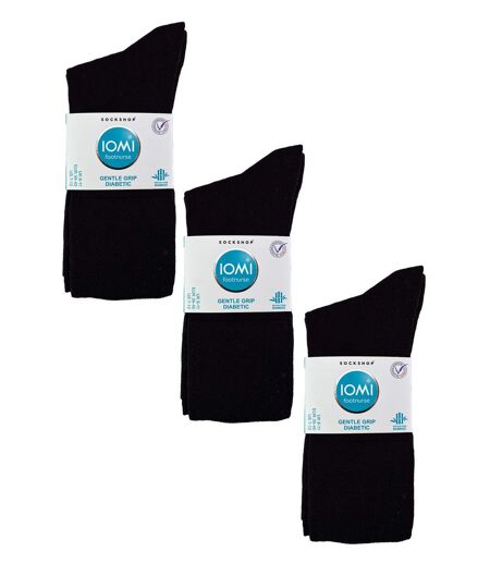 IOMI - 6 Pack Mens Diabetic Bamboo Socks | Extra Wide Seamless Loose Non Elastic Socks