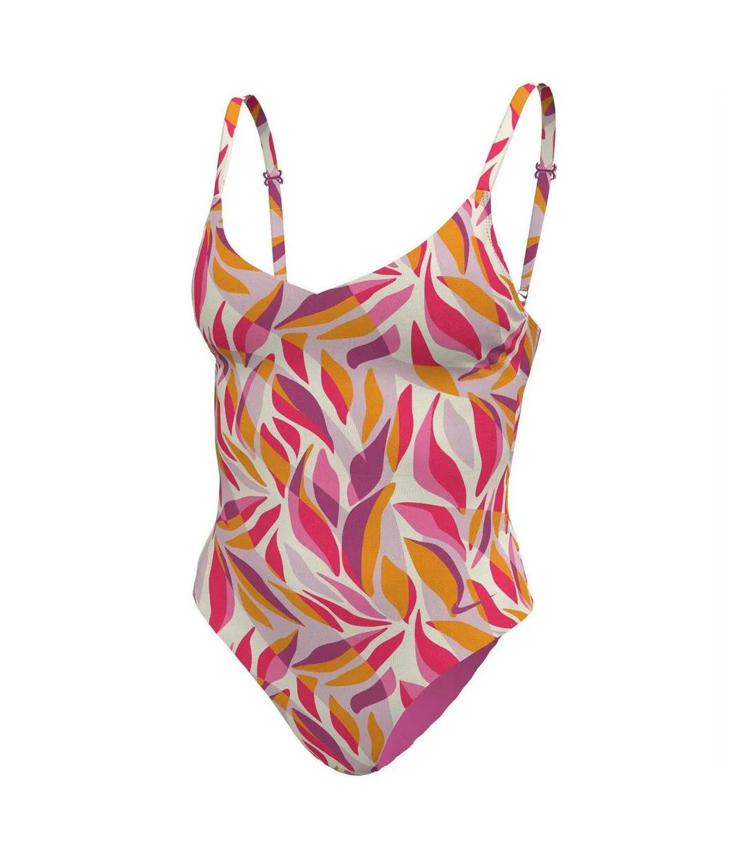 Maillot De Bain 1 Pièce Motif/style Imprimé Feuille Femme Vieux Rose Nike-3