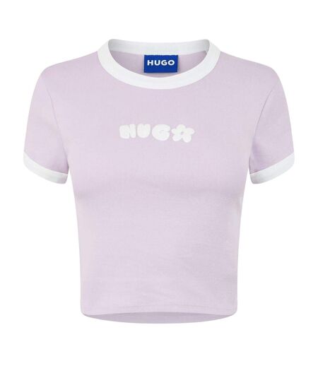 T-shirt Court Femme Violet Pastel Hugo