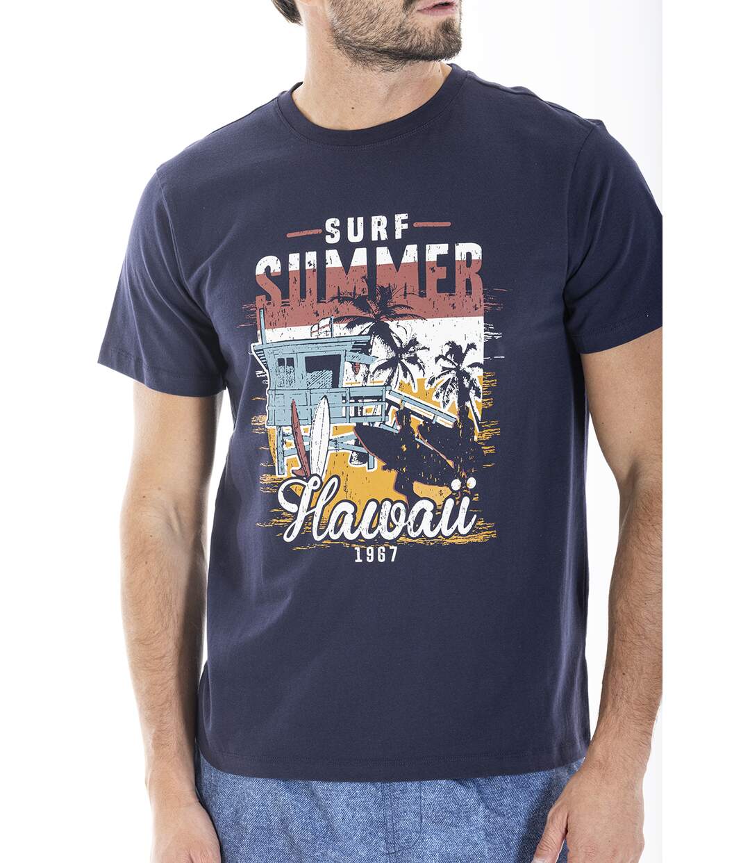 T-shirt inspiration surfwear CUPIDO37 BLEU-1