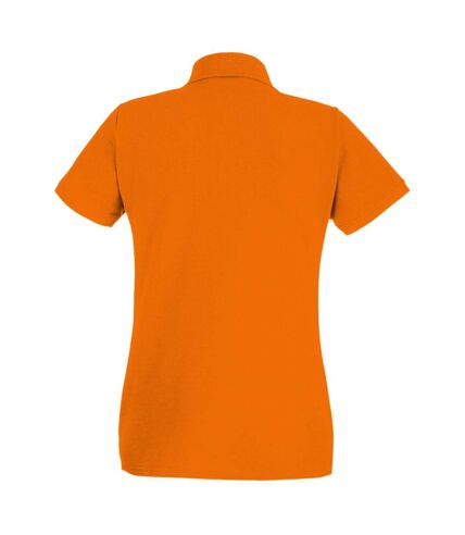 Womens/Ladies Fitted Short Sleeve Casual Polo Shirt (Bright Orange)