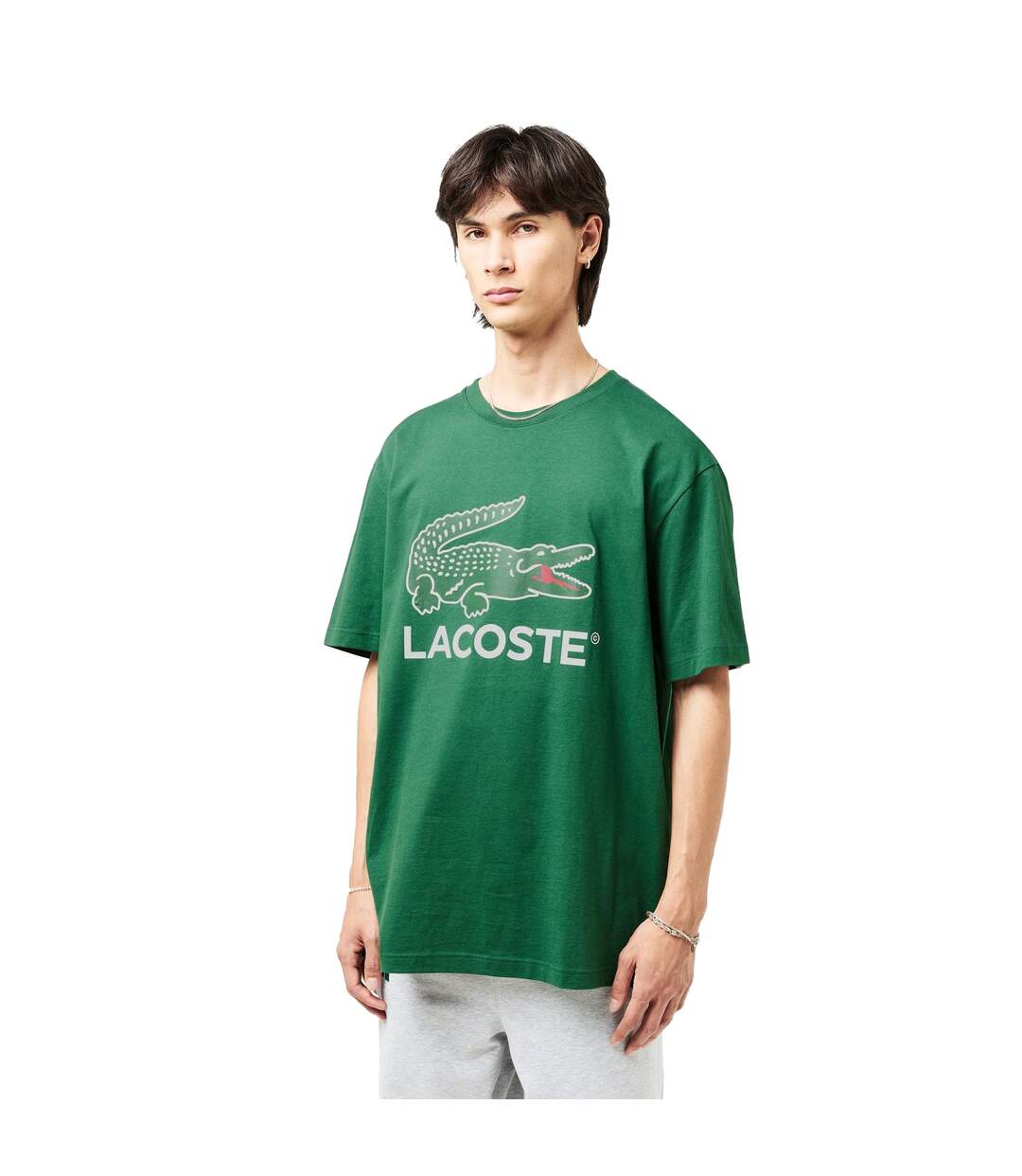 T-shirt Motif/style Imprimé Crocodile Homme Vert Lacoste-4