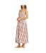 Robe rose à carreaux femme  billabong all day midi-1