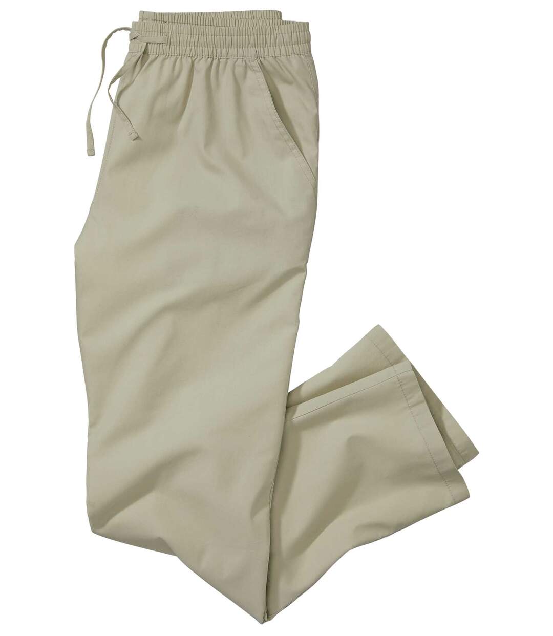 Men's Beige Casual Summer Trousers with Elasticated Waist Atlas For Men