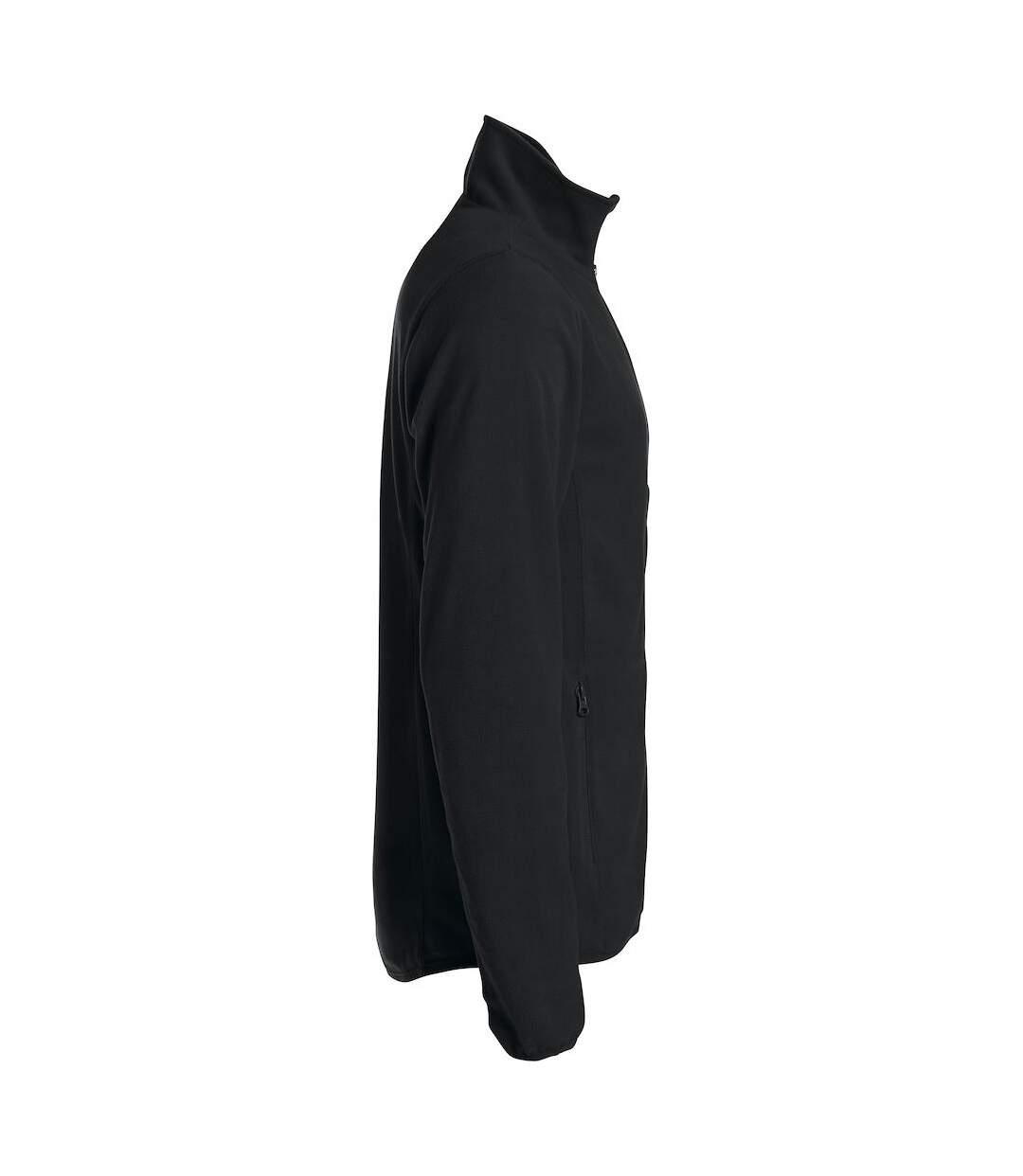 Mens Basic Microfleece Fleece Jacket Black Clique-4
