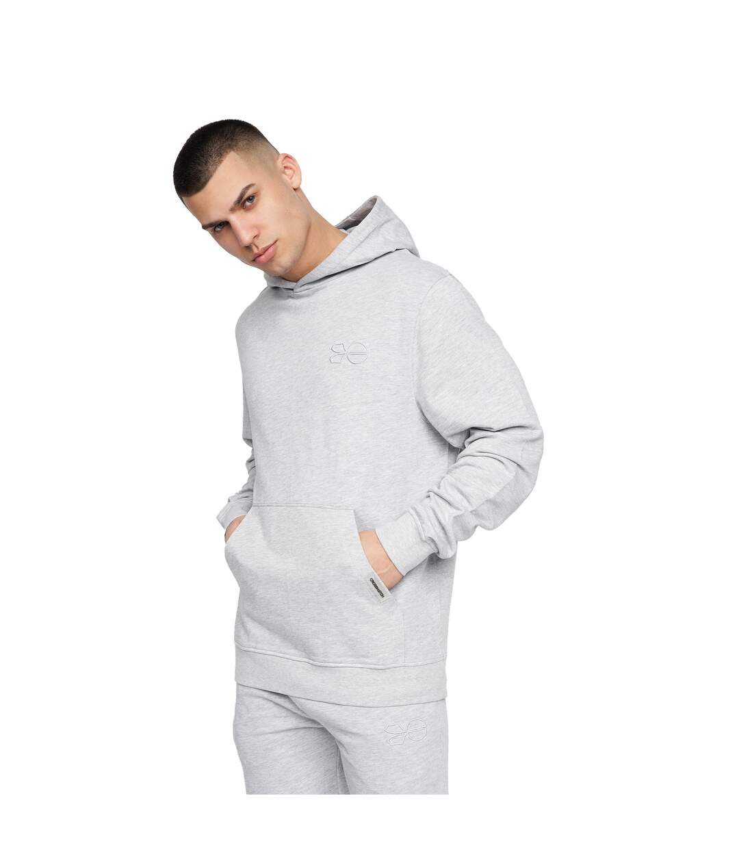 Sweat à capuche emmson homme gris chiné Crosshatch-3