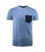 Mens T-shirt Light Blue Washed Melange James Harvest-2