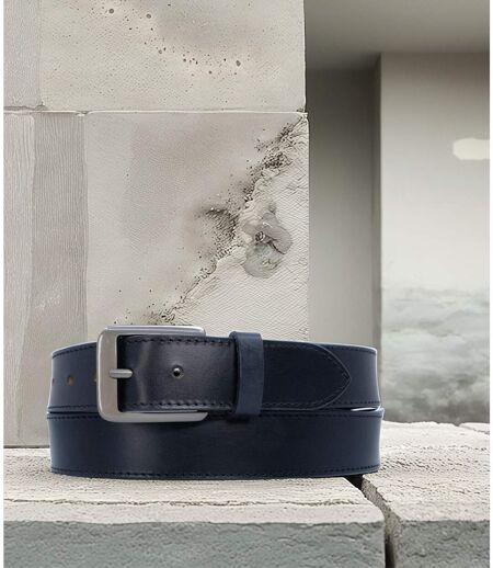 Ceinture en cuir noir pour homme - élégance décontractée en vachette véritable