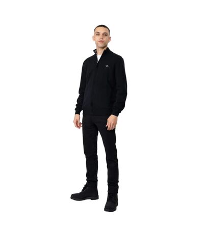 Mens Lambswool Full Zip Cardigan Black Gant