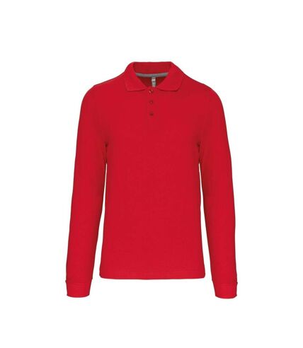 Polo manches longues - Homme - K243 - rouge