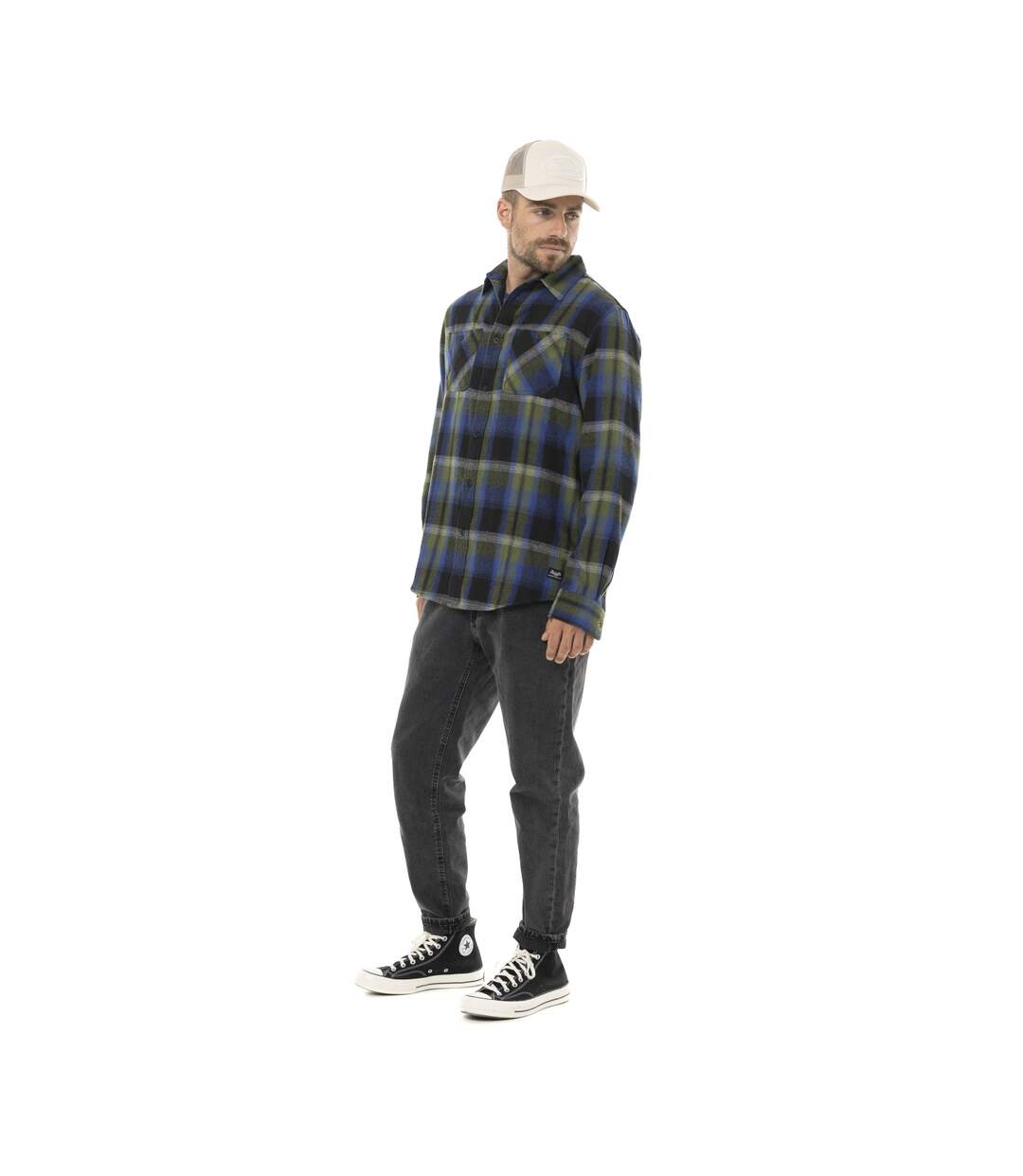Chemise homme manches longues en flanelle à carreaux Jack Vondutch-4