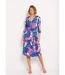 Robe cache-coeur courte motif floral évasée-1