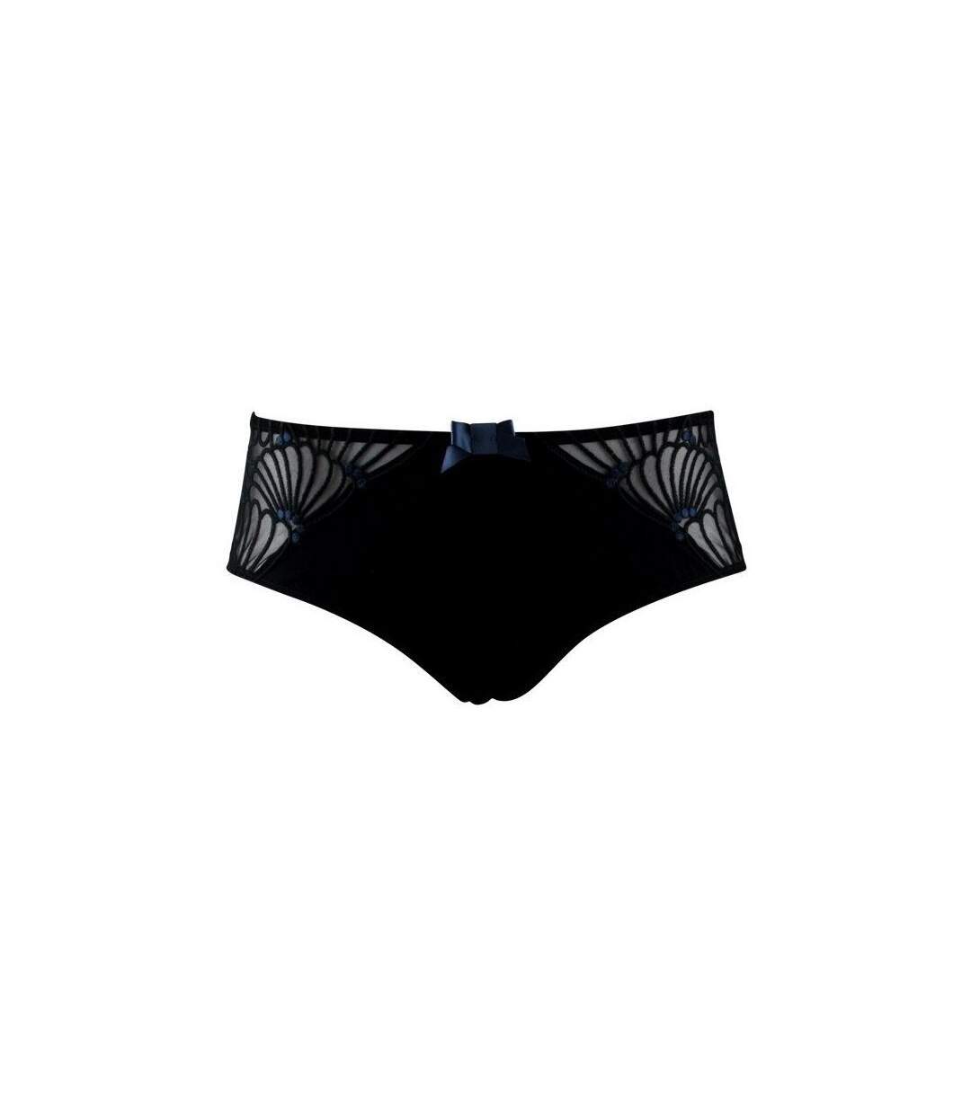 LOU PARIS Shorty Femme Microfibre BLOOM Noir-1