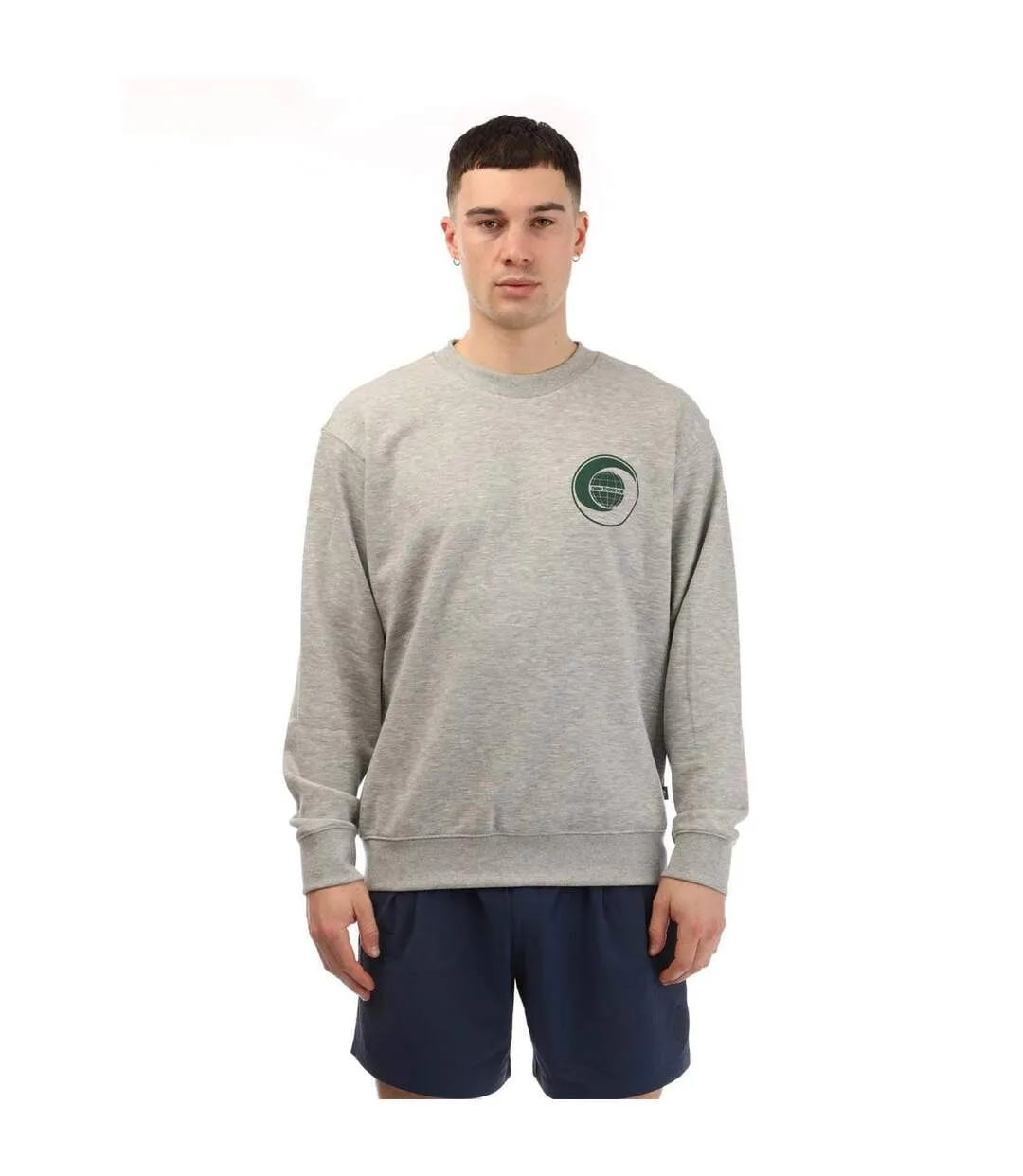 Mens Graphic Print French Terry Relaxed Fit T-shirt Grey New Balance-2